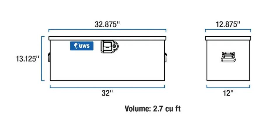 UWS Bright Aluminum ATV/UTV Tool Box  • ATV