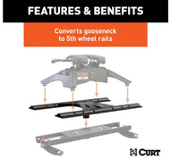 Curt X5 Gooseneck-to-5th-Wheel Adapter Plate - Square Shank  • 16310