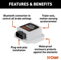 Curt Echo In-line Trailer Brake Controller, Bluetooth Smartphone Connection  • 51200