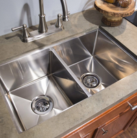 Lippert Double Square Sink, 27" x 16" x 7", Stainless Steel  • 385314