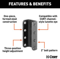 Curt Adjustable Coupler Channel, 3" I.D., 7-1/2" High  • 48610