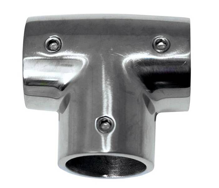 Whitecap 90° Stainless Steel Rail Tee Fitting for 1" O.D. Tube  • 6143C