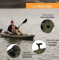 Lifetime Triton Angler 100 Fishing Kayak - Olive Green  • 90793