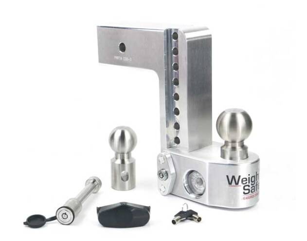 Weigh Safe Adjustable 8" Drop Ball Mount with 3" Shank and Hitch Pin  • WS8-3-KA