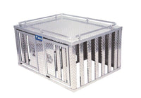 UWS Double-Door Dog Box w/ Divider, Bright Aluminum, 48"x48"  • DB-4848