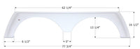 Icon FS779 77-3/4"L x 16-1/2"H (13-1/4" Arch Heigh) Polar White Tandem Fender Skirt for Alpenlite 5th Wheel Travel Trailer Model  • 01640