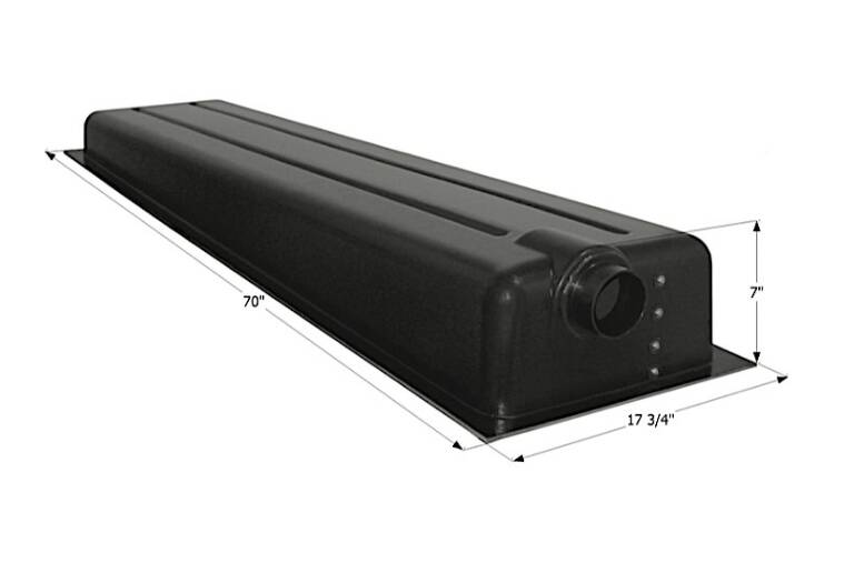 Icon Waste Holding Tank with Left End Drain & 3" Spigot Fitting - 21 Gallon Capacity  • 12422