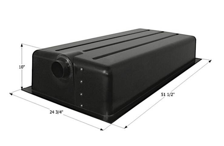 Icon Waste Holding Tank with Center End Drain & 3" Spigot Fitting - 37 Gallon Capacity  • 12429