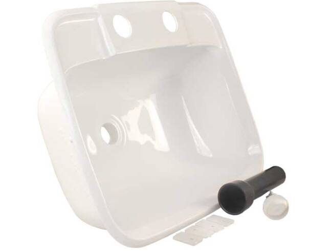 JR Products Molded Plastic Lavatory Sink - White  • 95351