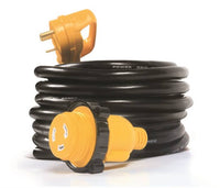 Camco 30Amp Power Grip 25' Extension Cord - 90M / F-Locking Adapter  • 55501