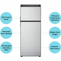 Norcold Polar 10 cu.ft. DC Compressor RV Refrigerator with Stainless Steel Doors - Right-Handed  • N10DCSSR
