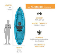Lifetime Emotion Spitfire 9 Sit-On-Top Kayak - Blue  • 90248