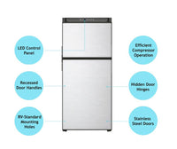 Norcold Polar 8 cu ft Matte Black Right Hand DC Double Door RV Refrigerator & Freezer  • N8DCBKR