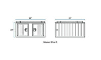 UWS Double-Door Dog Box w/ Divider, Bright Aluminum, 48"x48"  • DB-4848