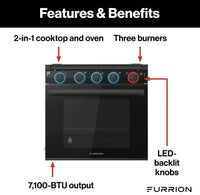 Furrion 2-in-1 RV Gas Range Oven - 21" Black  • 2021123659