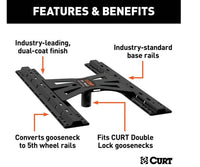 Curt X5 Gooseneck-to-5th-Wheel Adapter Plate - Round Shank (For Double Lock)  • 16210