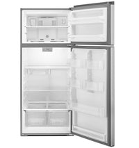 Whirlpool 28" Wide Refrigerator Compatible with The EZ Connect Icemaker Kit – 18 Cu Ft, Stainless  • WRT518SZFM
