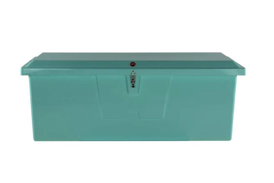 Taylor Made Stow N’ Go Deep Fiberglass Dock Box, Medium (27"H X 72"W X 26"D), Seafoam Green  • 83554SF