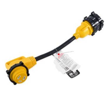 Camco 30Amp Power Grip 18" Dogbone - w / M-Locking / 90F-Locking Adapter  • 55532