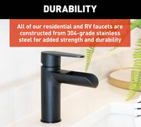 Lippert Flow Max Waterfall Bathroom RV Faucet - Black Matte  • 2021090599