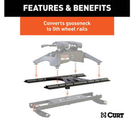 Curt X5 Gooseneck-to-5th-Wheel Adapter Plate - Round Shank (For Double Lock)  • 16210