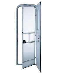 Lippert Right Hinge RV Radius Entry Door with Screen Door with Drip Cap & Threshold - 24" x 72", Polar White  • V000051931