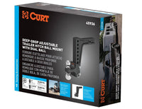 Curt Deep-Drop Adjustable Trailer Hitch Ball Mount with Dual Ball, 2" Shank, 15K  • 45936