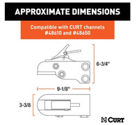 Curt Adjustable Coupler for 2-5/16" Trailer Ball (15000 lbs GTW / 2250 lbs TW)  • 25328