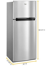 Whirlpool 28" Wide Refrigerator Compatible with The EZ Connect Icemaker Kit – 18 Cu Ft, Stainless  • WRT518SZFM