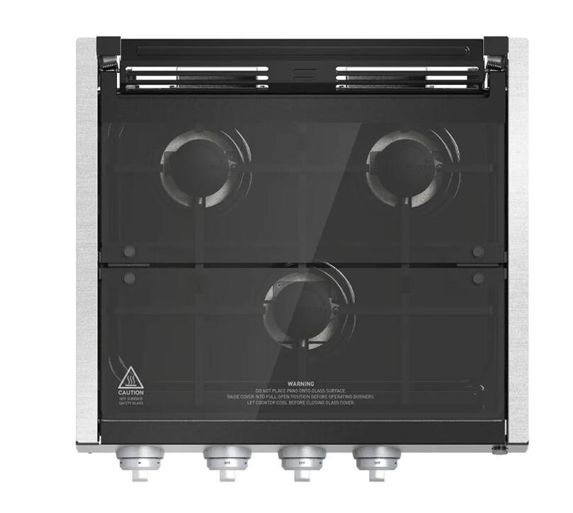 Furrion 3-Burner Gas RV Cooktop with Glass Cover - 20" Black, Rocker Switch  • 2021123926