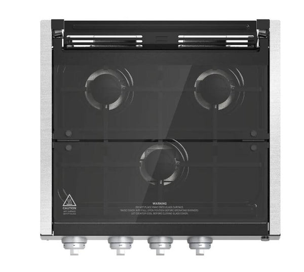 Furrion 3-Burner Gas RV Cooktop with Glass Cover - 20" Black, Rocker Switch  • 2021123926