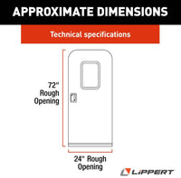 Lippert Right Hinge RV Radius Entry Door with Screen Door with Drip Cap & Threshold - 24" x 72", Polar White  • V000051931