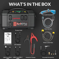 Lokithor Jump Starter with Pressure Washer Air Compressor 2500Amp  • AW401