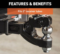 Curt Receiver-Mount Ball & Pintle Hitch, 2" Shank, 2" Ball, 10,000 LBS  • 48007