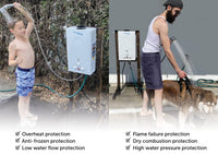 Flame King Tankless Outdoor Portable Propane Gas 10L 2.64GPM Water Heater 68,000 BTU for Hot Water Shower, RV, Camping  • YSNBM-264