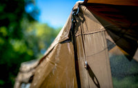 Quick-Set Escape Sky Camper 6-Sided Screen Shelter with Screen Roof/Rain Fly/Wind Panels/Floor, Brown  • 12874