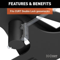 Curt X5 Gooseneck-to-5th-Wheel Adapter Plate - Round Shank (For Double Lock)  • 16210
