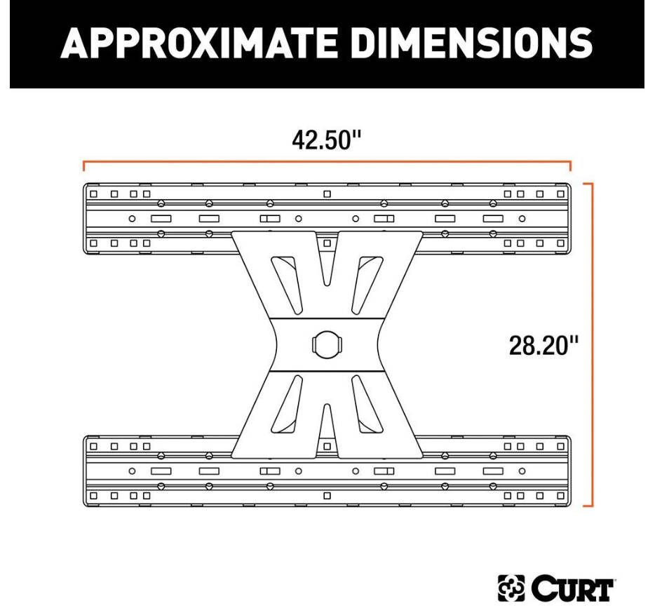 Curt X5 Gooseneck-to-5th-Wheel Adapter Plate - Round Shank (For Double Lock EZr)  • 16220