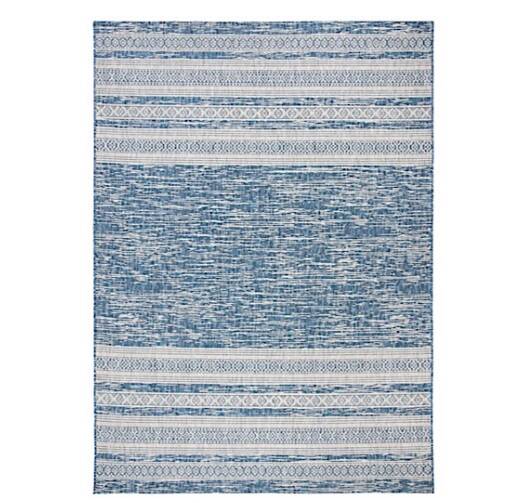 Safavieh Courtyard Collection Outdoor 5'3"X7'7" Medium Rectangle Rug - Navy/Grey  • CY8061-36821-5