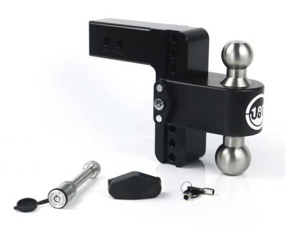 Weigh Safe 180 Hitch Adjustable 6" Drop Keyed Alike Key Lock and Hitch Pin for 2.5" Receivers  • LTB6-2.5-KA-CER-BLA