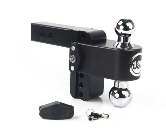 Weigh Safe Class 4 180 Hitch Adjustable 4" Drop with Chrome Plated Balls Dual Ball Mount and Dual Pin Keyed Lock for 2" Receivers  • CTB4-2-CER-BLA
