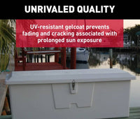Taylor Made Stow N’ Go Standard Fiberglass Dock Box, Medium, 24"H X 72"W X 23"D, White  • 83552