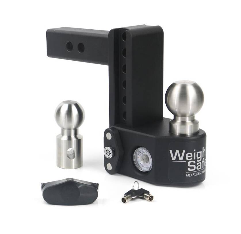 Weigh Safe Adjustable 6" Drop Hitch with 2" Shank, Built-In Scale, Black  • SWS6-2