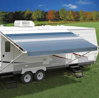 Carefree RV Awning Vinyl Fabric 19'-2" - Ocean Blue Dune Stripe With White Weatherguard  • JU208E00