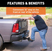 Curt 16" Adjustable Channel Mount Hitch Step  • 45909