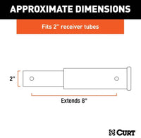 Curt 8" Receiver Tube Extender, 2" Solid Shank, 3.500 LBS  • 45791