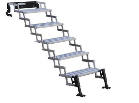 Torklift GlowStep Stow N' Go 20"W x 8.56"D x 7.5"R Aluminum Black 5 Entry Steps  • A7835