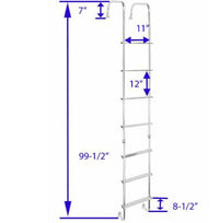 Stromberg Carlson RV Exterior Ladder w/ Hinges - Aluminum - 99-1/2" Tall x 12" Wide  • LA-401