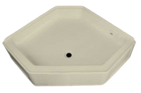 Specialty Recreation Shower Pan, Neo Angle, 34" x 34" x 9-1/2", Front Center Drain, Parchment  • NSB3434PC