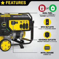 Champion Power Equipment 5500 Watt Dual Fuel Generator with CO Shield  • 201085